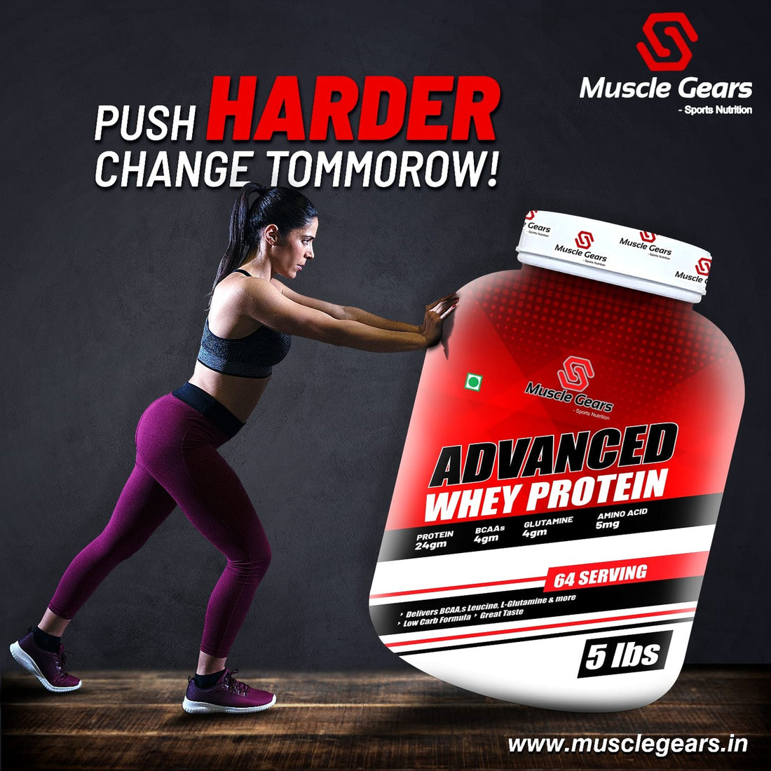 Muscle Gears Advanced Whey Protein: The Key to Building Muscle and Strength.