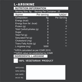 L-ARGININE 100% PURE L-ARGININE