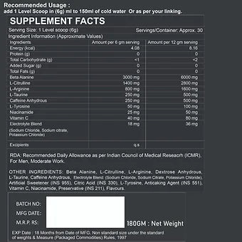 Destroy Pre Workout Supplement