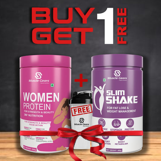 Womens Protein &  Slim Shake (BUY 1 GET 1 FREE + SHAKER FREE)